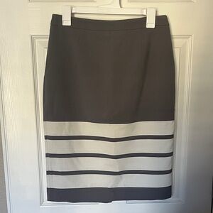 Halogen Gray and White Pencil Skirt